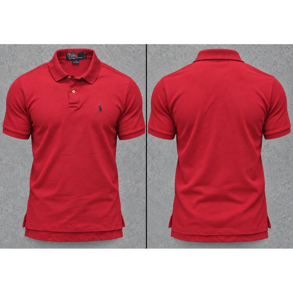 Vintage Polo Ralph Lauren Shirt Mens L Red Short Sleeve Pique Classic Polo USA